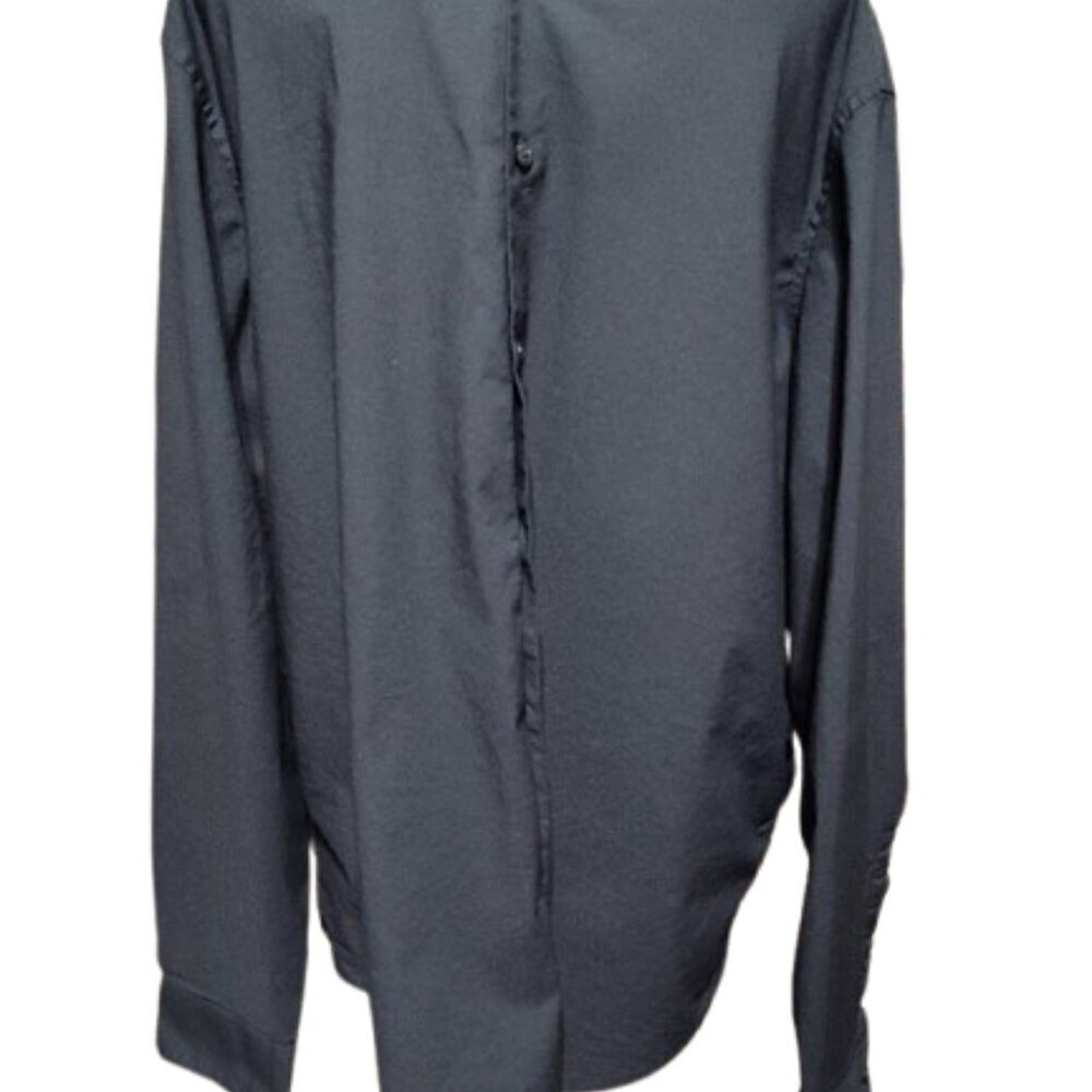 Calvin Klein Black Long Sleeve Dress Shirt Oeko Tex Extra Large Slim Fit - Picture 8 of 12